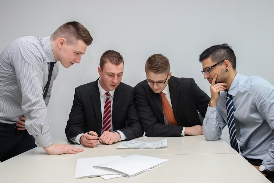 Team meeting around a table